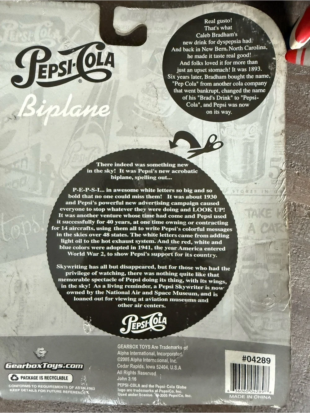Pepsi-Cola Kids 1930s Biplane Toy - Red, White & Blue- set